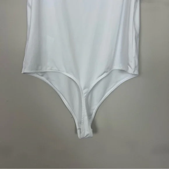 EXPRESS BODY CONTOUR COMPRESSION HIGH NECK BODYSUIT SIZE MEDIUM IN WHITE - Picture 10 of 16